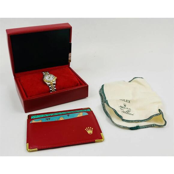 ROLEX OYSTER DATEJUST AUTOMATIC LADY'S WATCH REF.79173 BOX & PAPERS - Picture 1 of 16